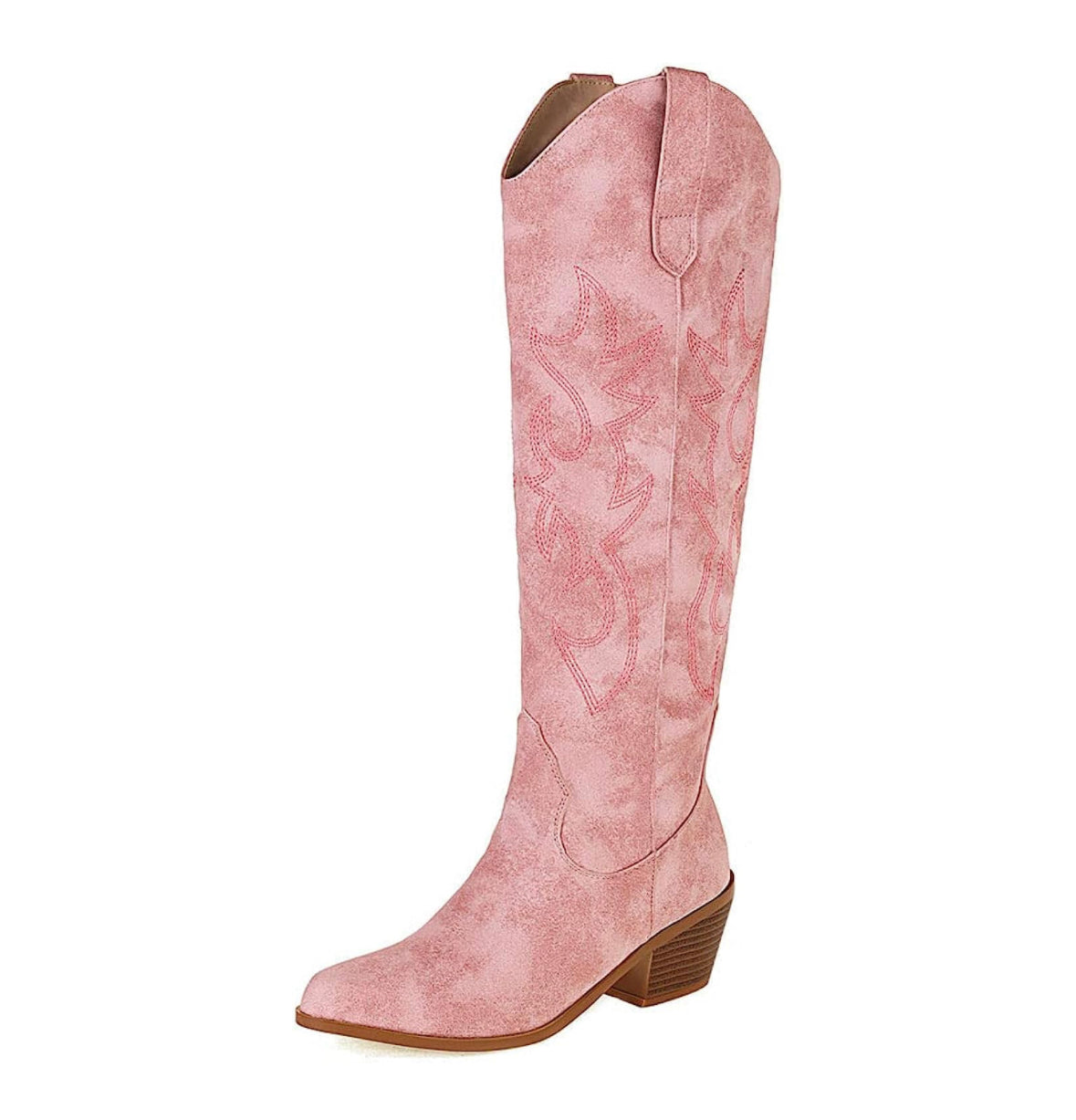 New Pink Pointed Toe Knee High Cowboy Boots Size EU 42 / US 11
