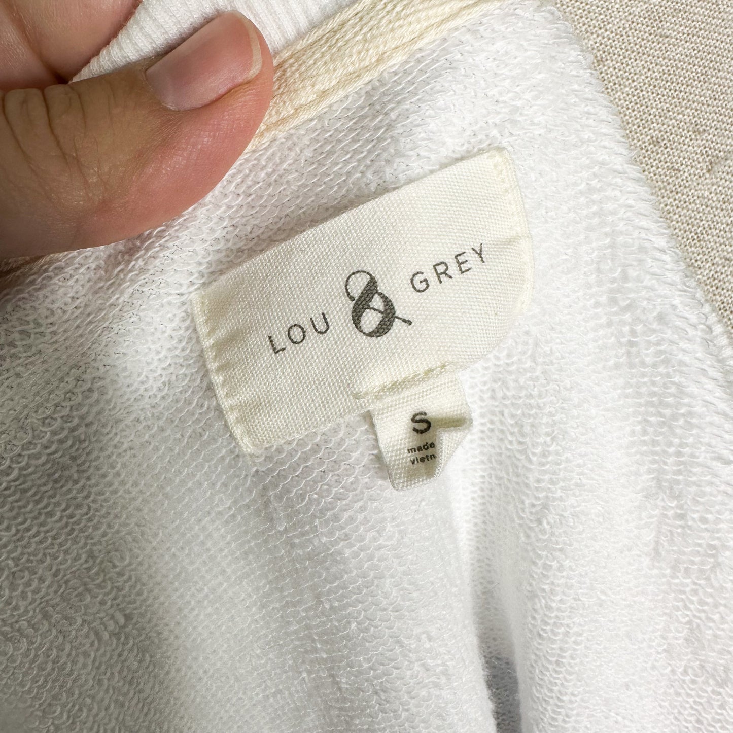 Lou & Grey Star Cozy Cotton Terry Sweatshirt Tee Size Small