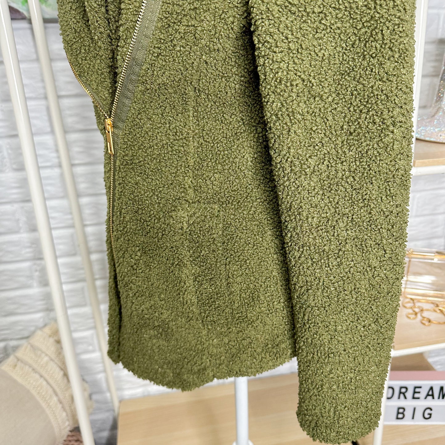 Maurice’s New Olive Teddy Sherpa Jacket Size Small