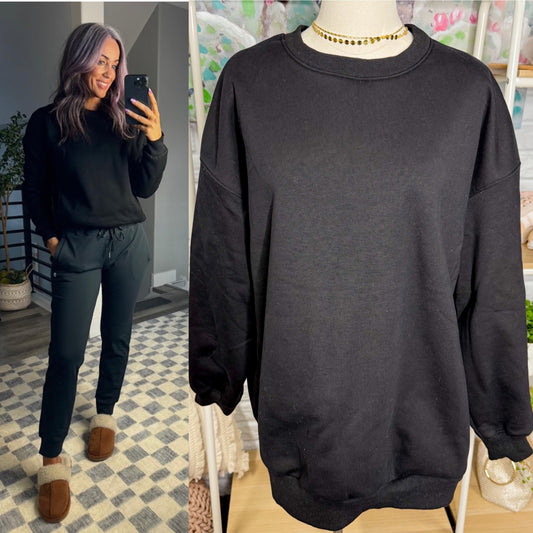 G Gradual Sherpa Lined Black Sweatshirt (L)