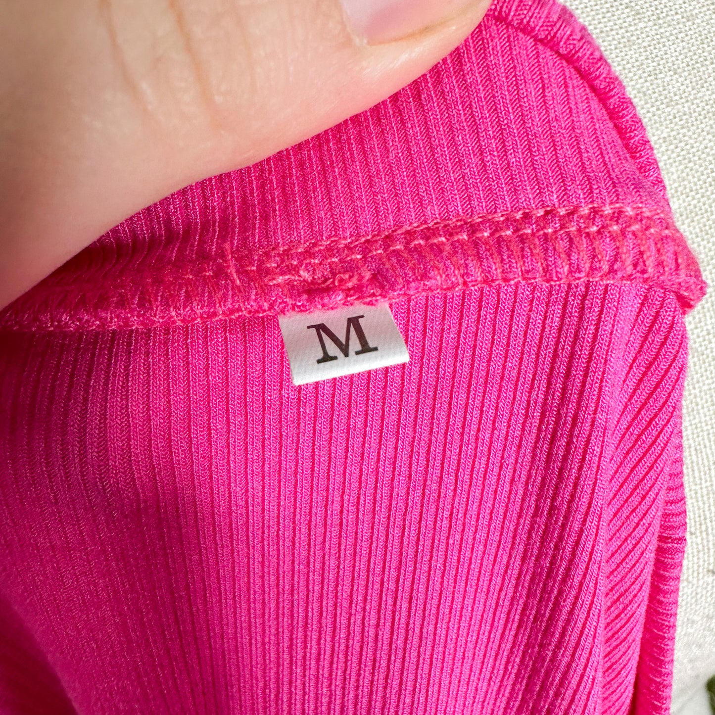 Missjoy Pink Ribbed Short Sleeve Bodysuit Size Medium