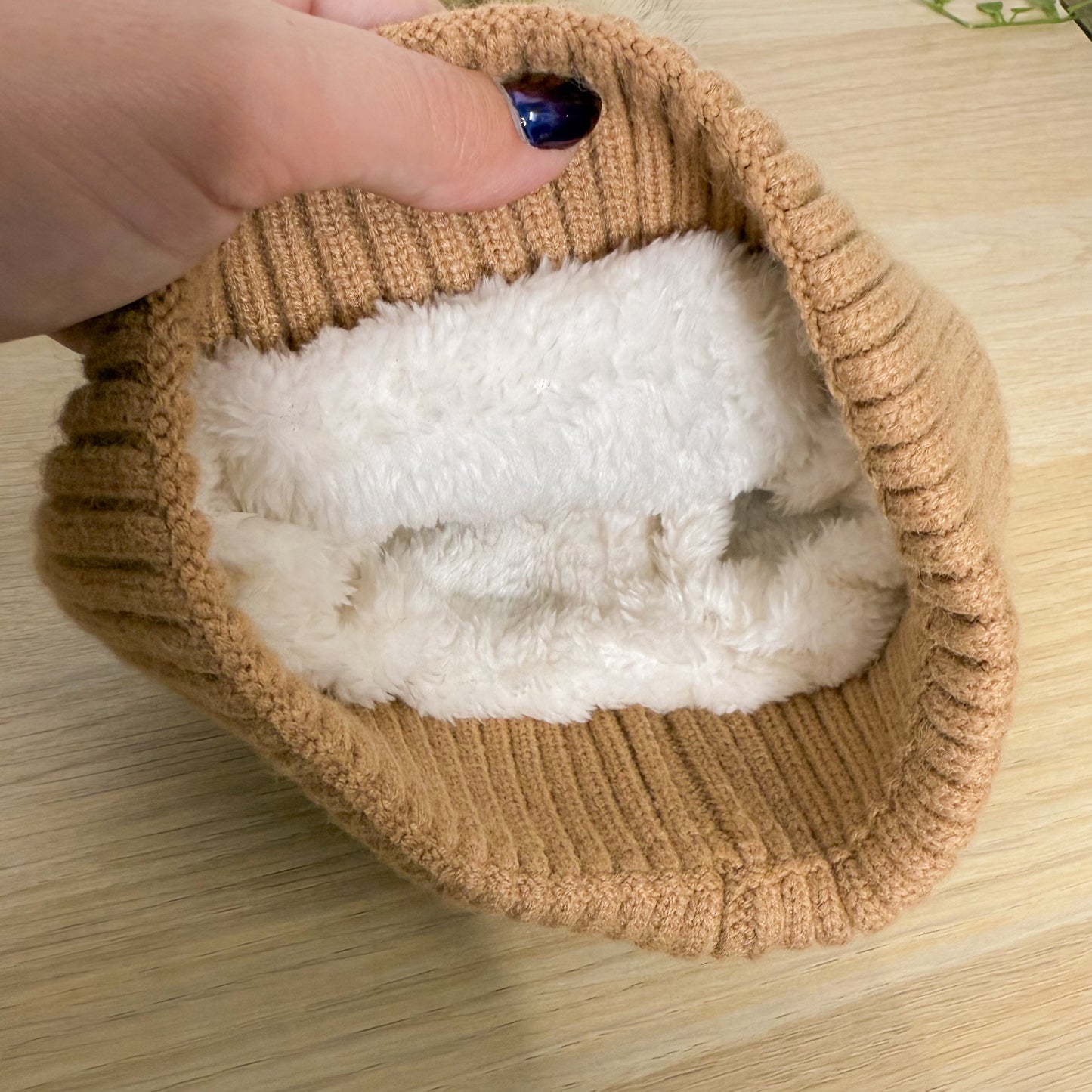 Brown Leopard Pom Beanie Hat