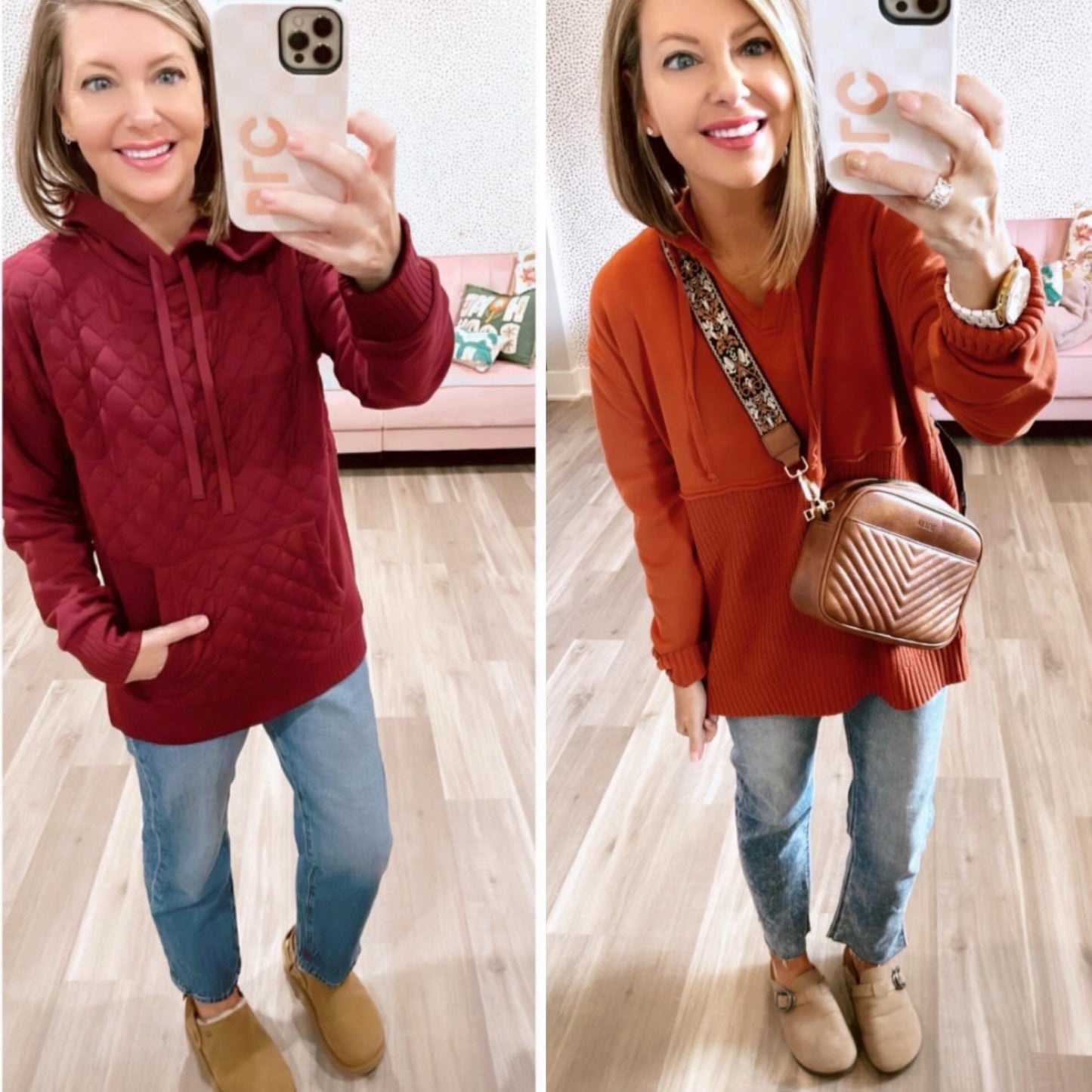 Time & Tru Red & Orange Hoodie Bundle (Small)