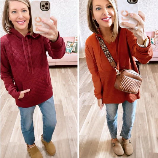 Time & Tru Red & Orange Hoodie Bundle (Small)