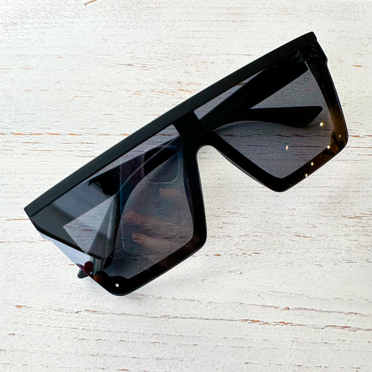 Sojos Large Square Black Sunglasses