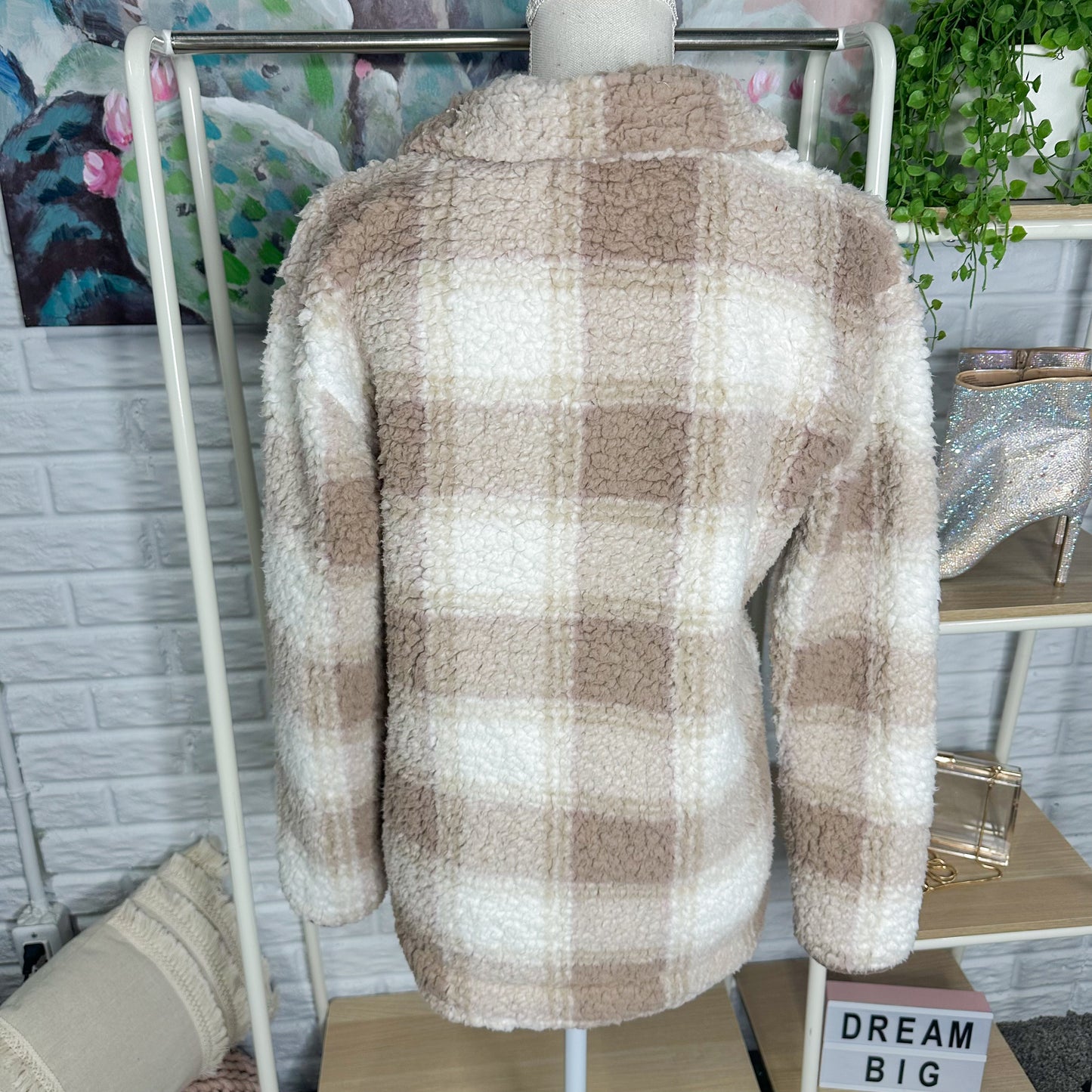 Maurice’s Plaid Teddy Sherpa Pullover Size XS