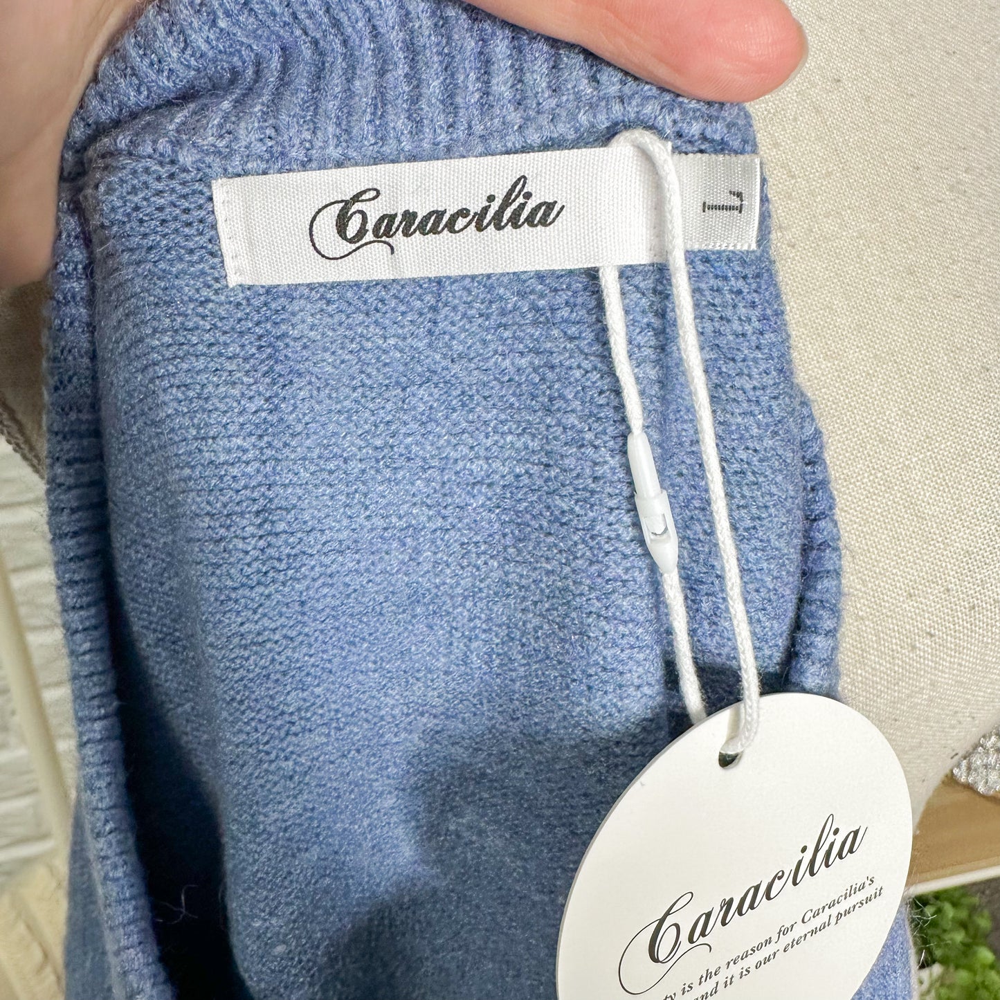 Caracilia New Blue Oversized Sweater Size Large