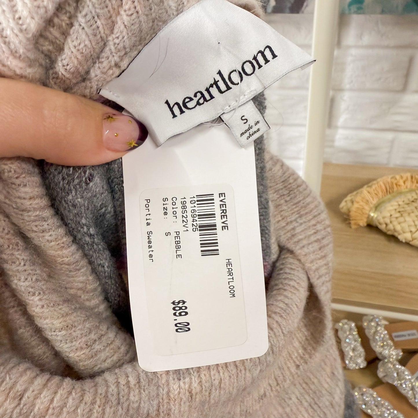 Evereve Heartloom New Portia Cowl Neck Stripe Sweater (S)