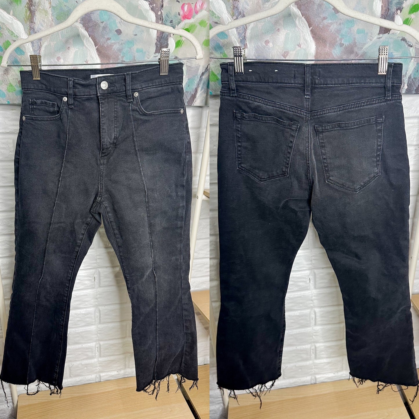 LOFT The Kick Crop Black Front Seam Jeans (4)