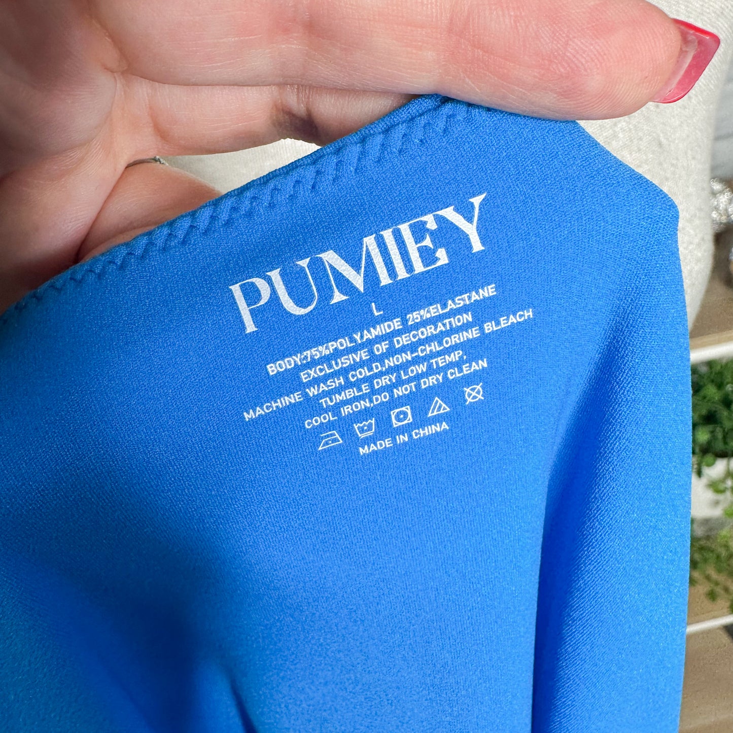 Pumiey New Blue Long Sleeve Bodysuit (L)