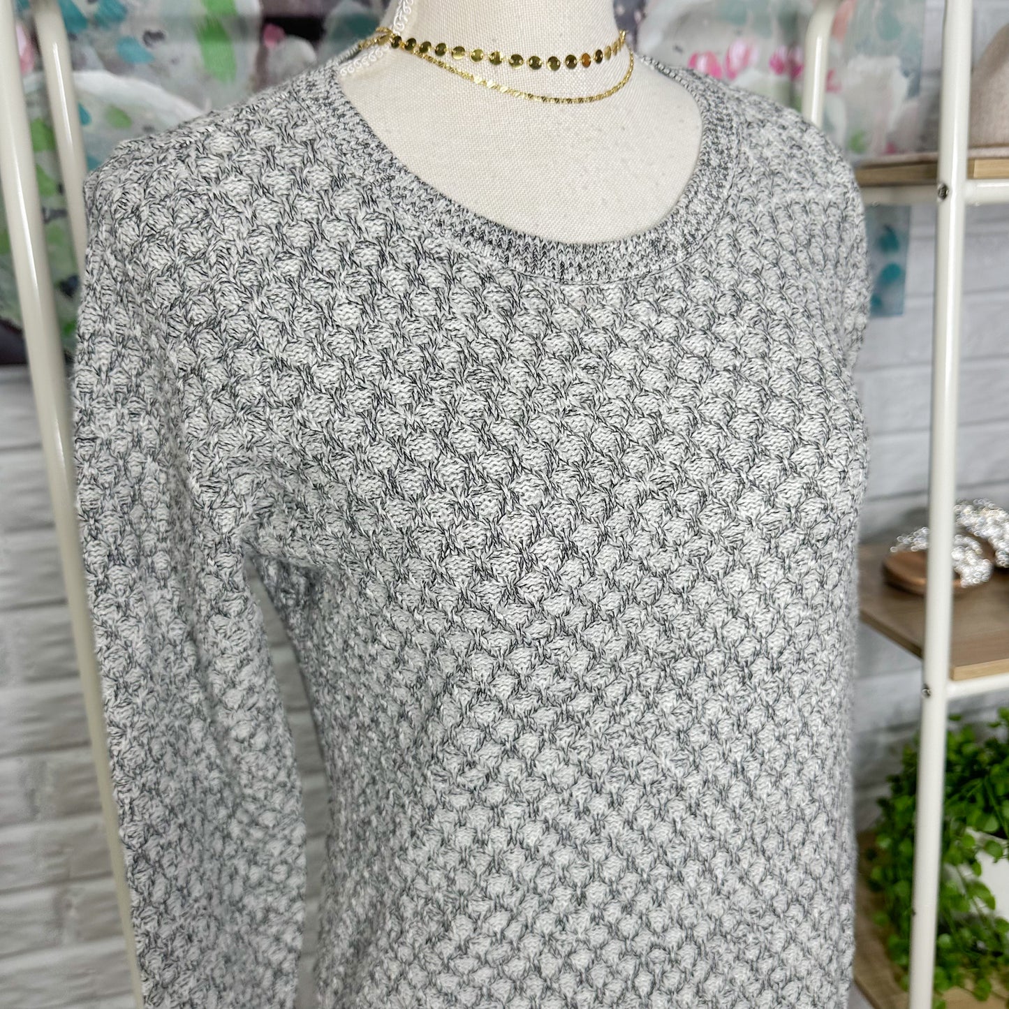 Loft Cozystitch Marble Grey Sweater Dress (MP)