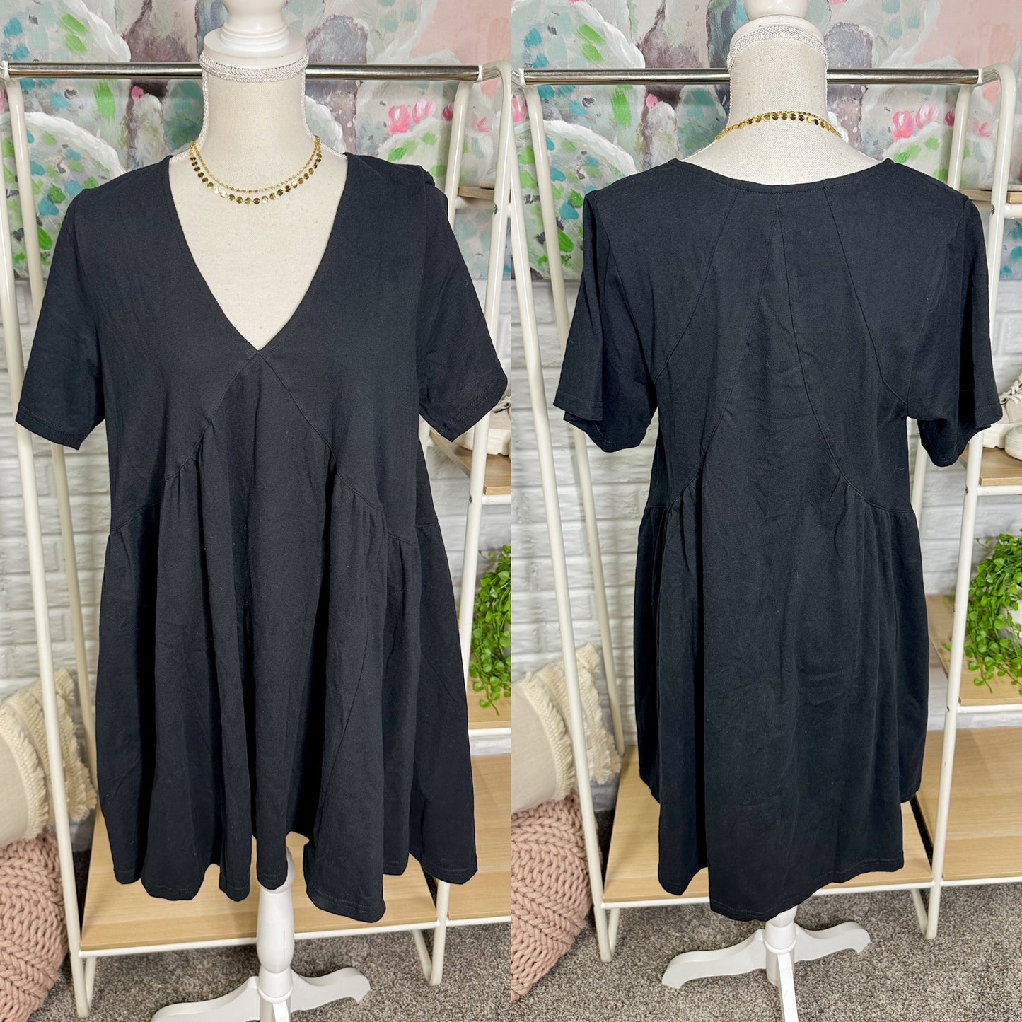 New Black Summer Swing Dress (M)