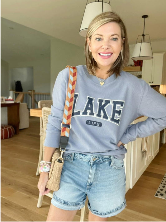Maurice’s New Blue Corded Lake Life Sweatshirt (XS)