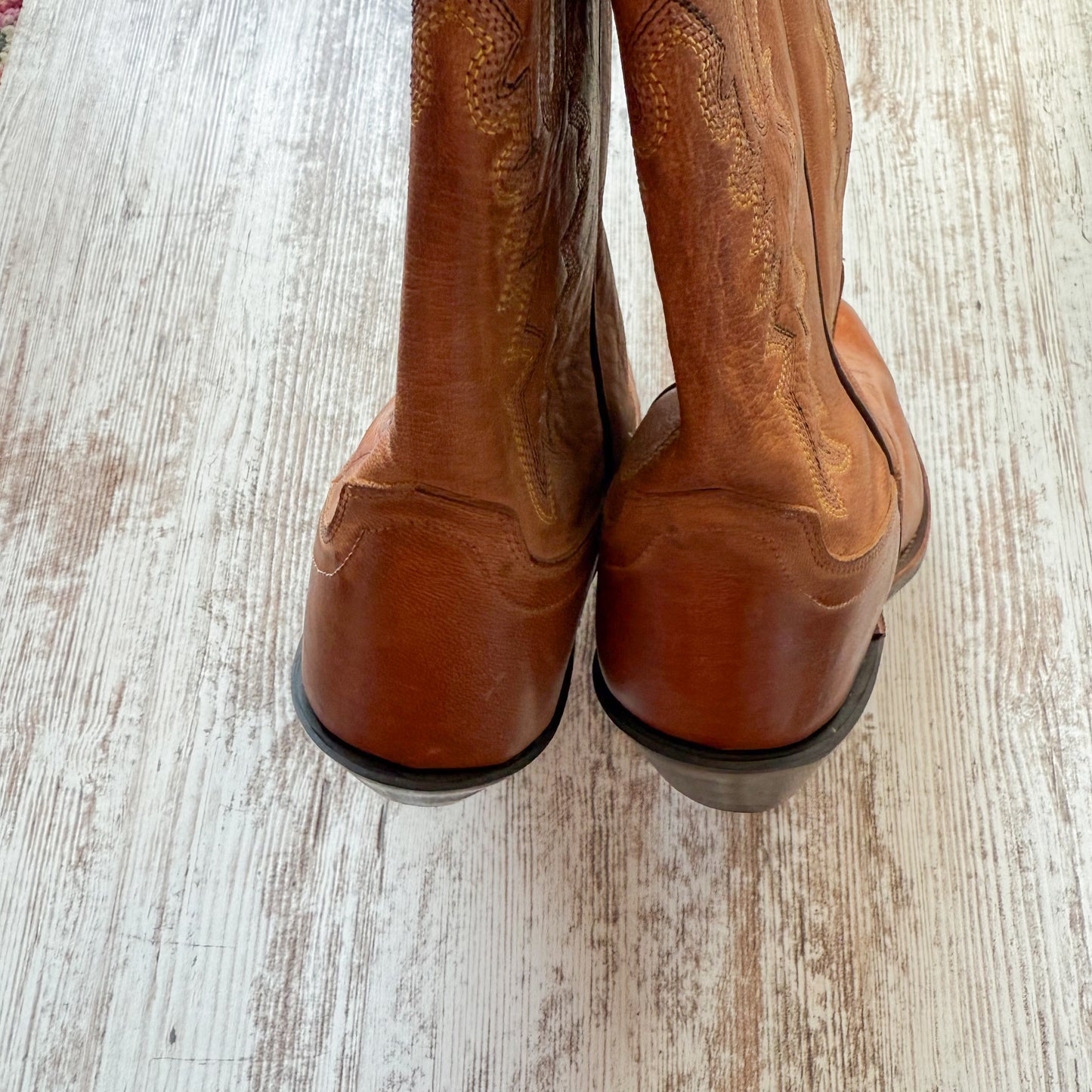 Old West NWT Jama Snip Toe Western Leather Boots in Tan (10.5)