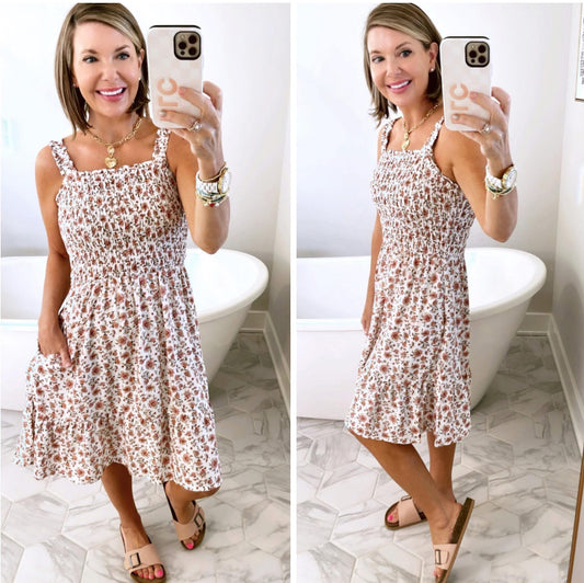 Maurice’s New Bare Floral Smocked Mini Dress (Small)