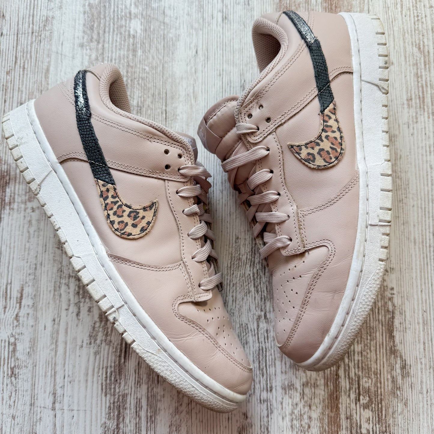 Nike Dunk Low Nude Pink Leopard Print Shoes (9.5)