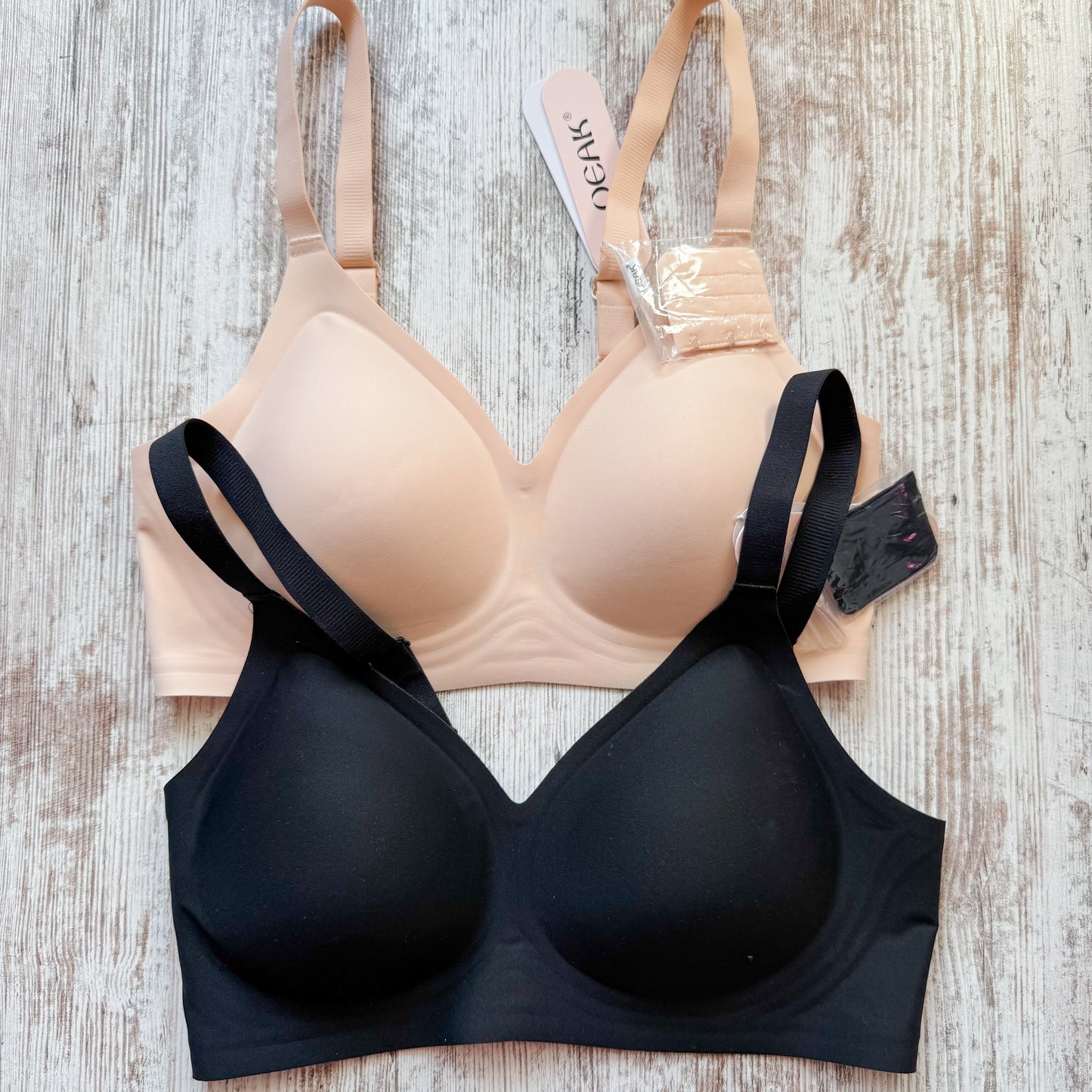 OEAK New Wireless Bra Bundle in Black and Cream (M)