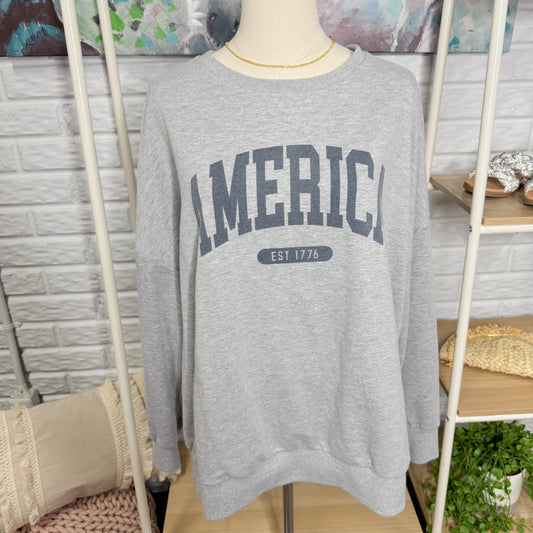 Gray America Crewneck Sweatshirt (XL)