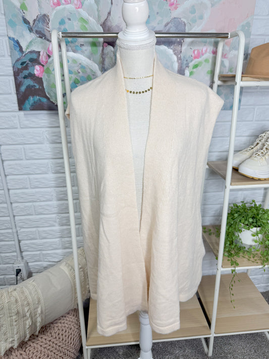 Cream Sleeveless Cardigan (M)