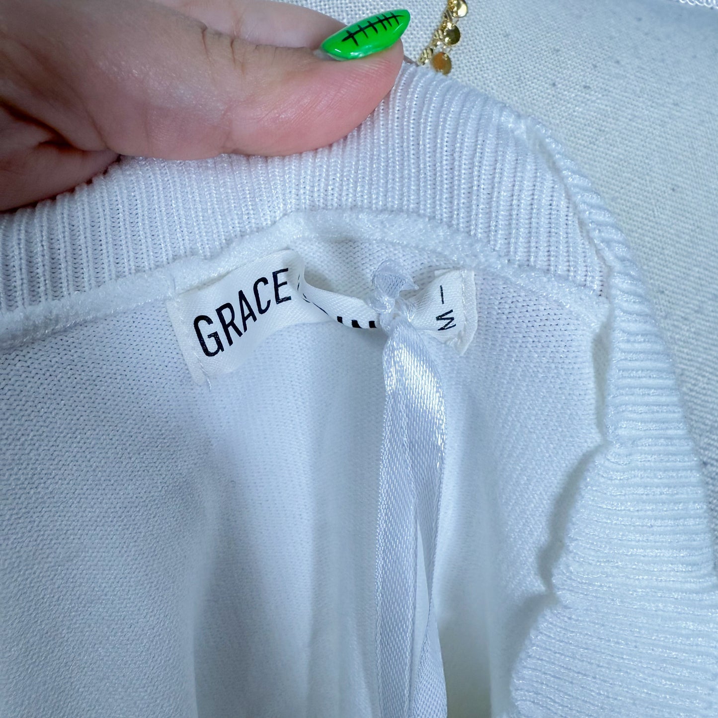 Grace Karin New White Cardigan (M)