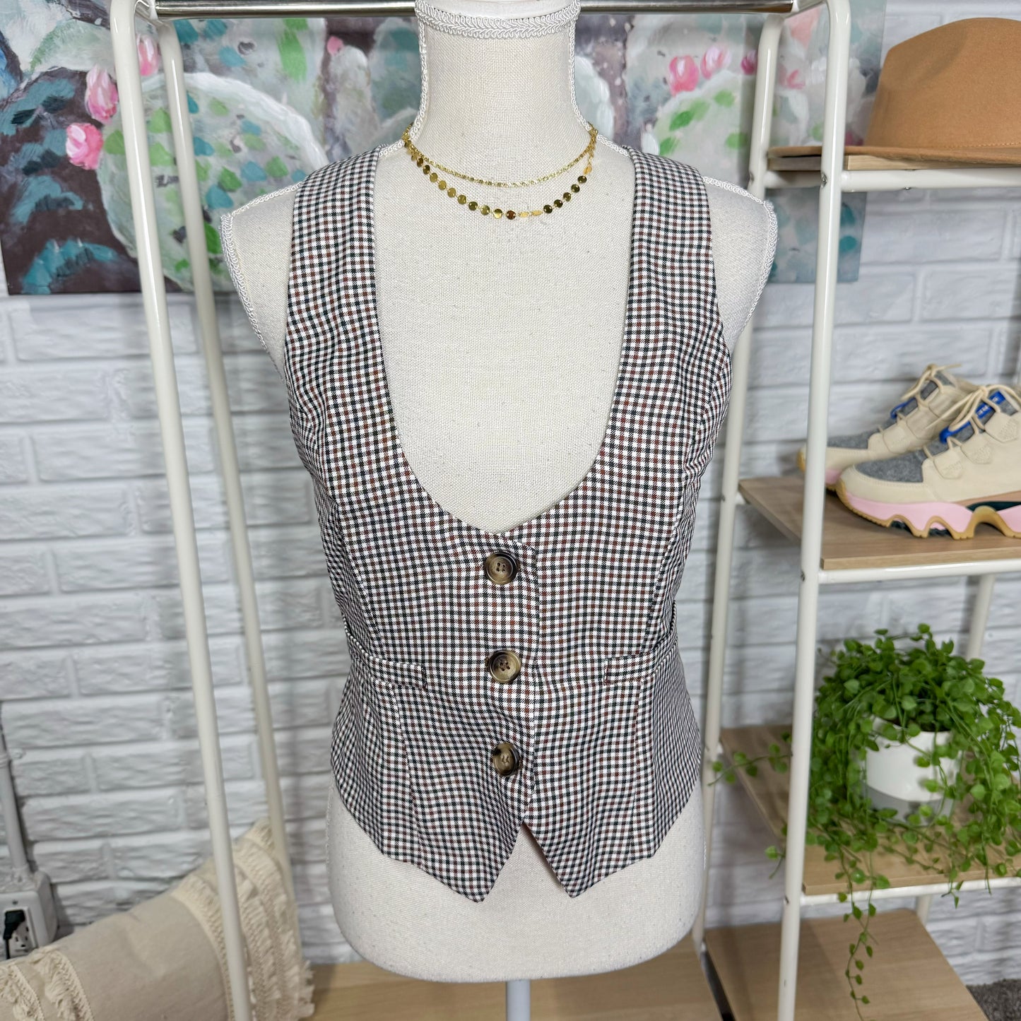 Grace Karin New Plaid Vest (M)