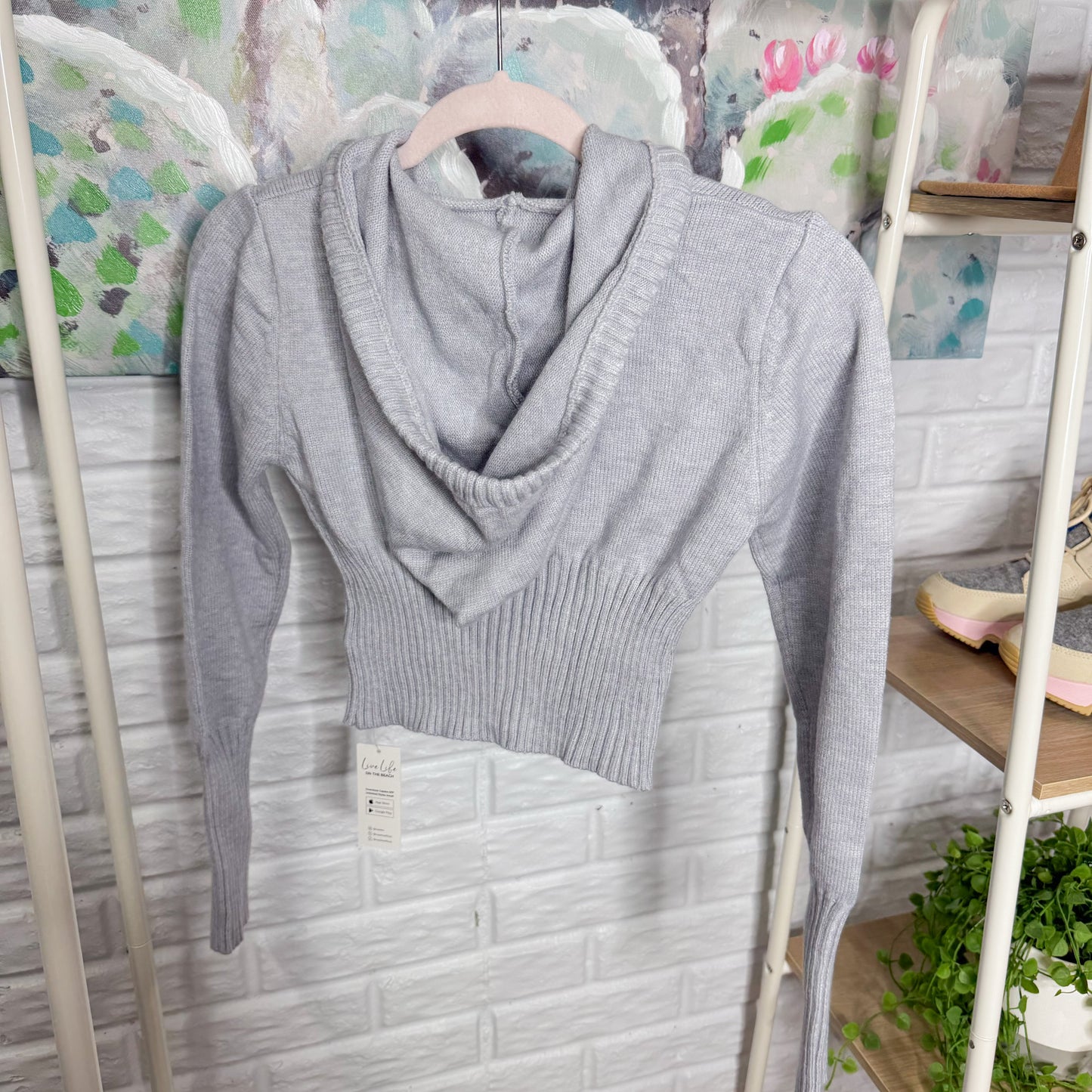 Cupshe New Grey Sweater & Flare Pant Set (M)