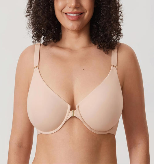 Delimira New Beige Front Closure Bra (34E)