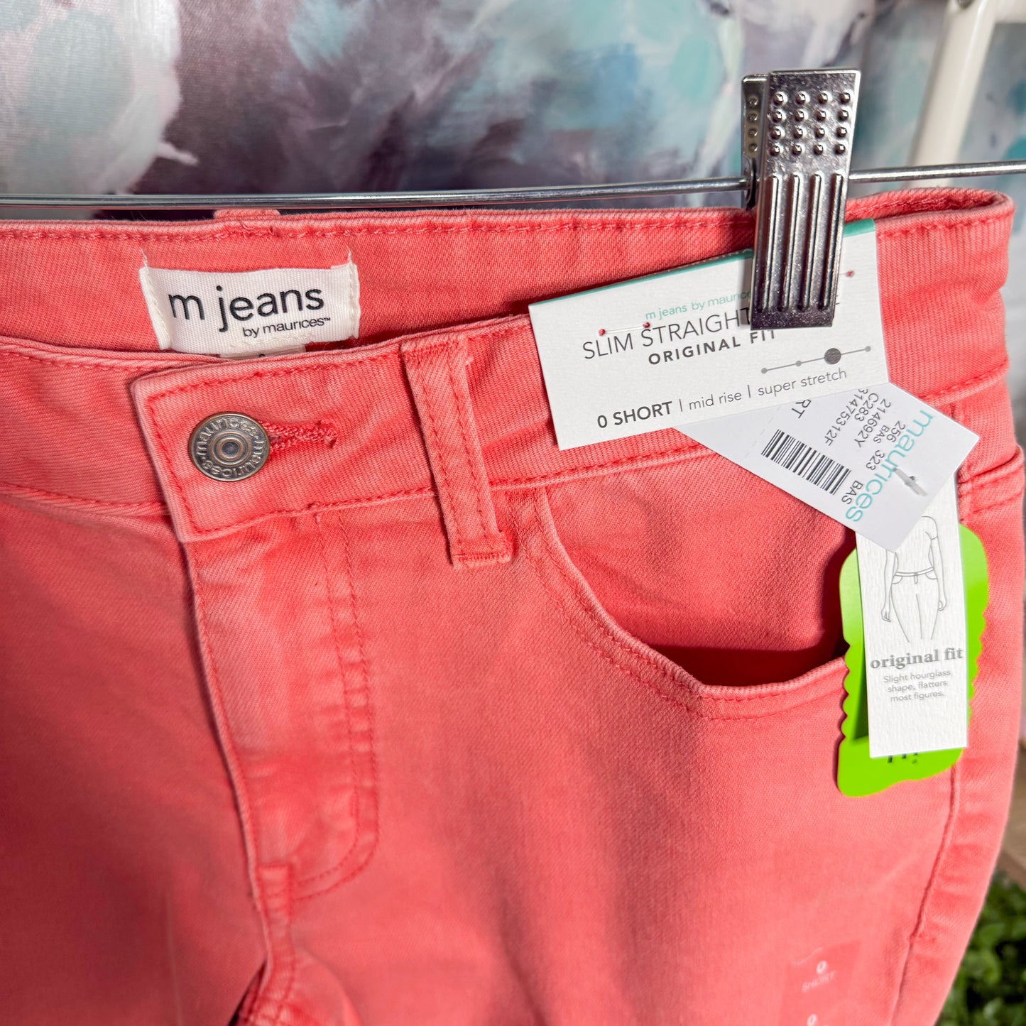 M Jeans New Slim Straight Coral Jeans (0 short)