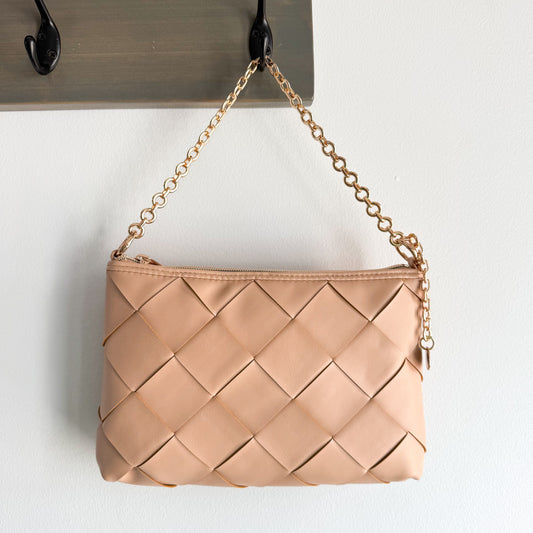A New Day New Woven Faux Leather Clutch