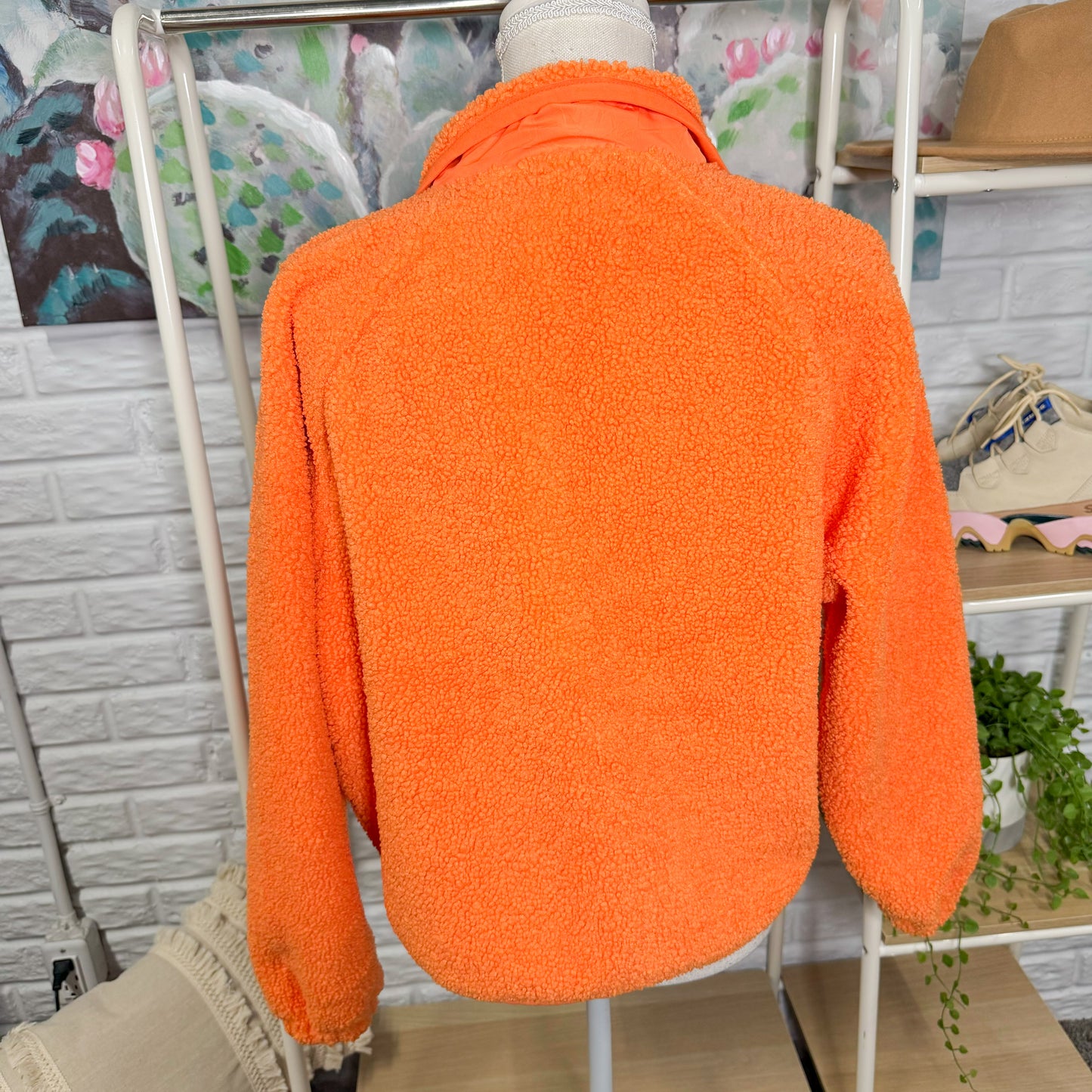 Fleece Fuzzy Orange Jacket (M)