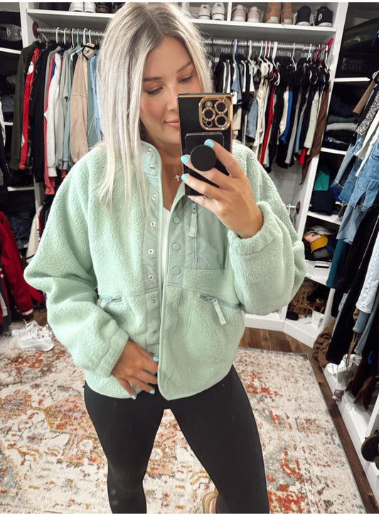 Reachme Light Green Fleece Jacket (L)