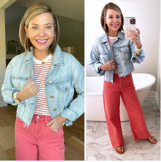 American Eagle New Cropped Cut-Off Denim Jacket (XS)