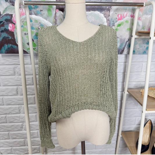 LOFT New Olive Green Knit Sweater (M)