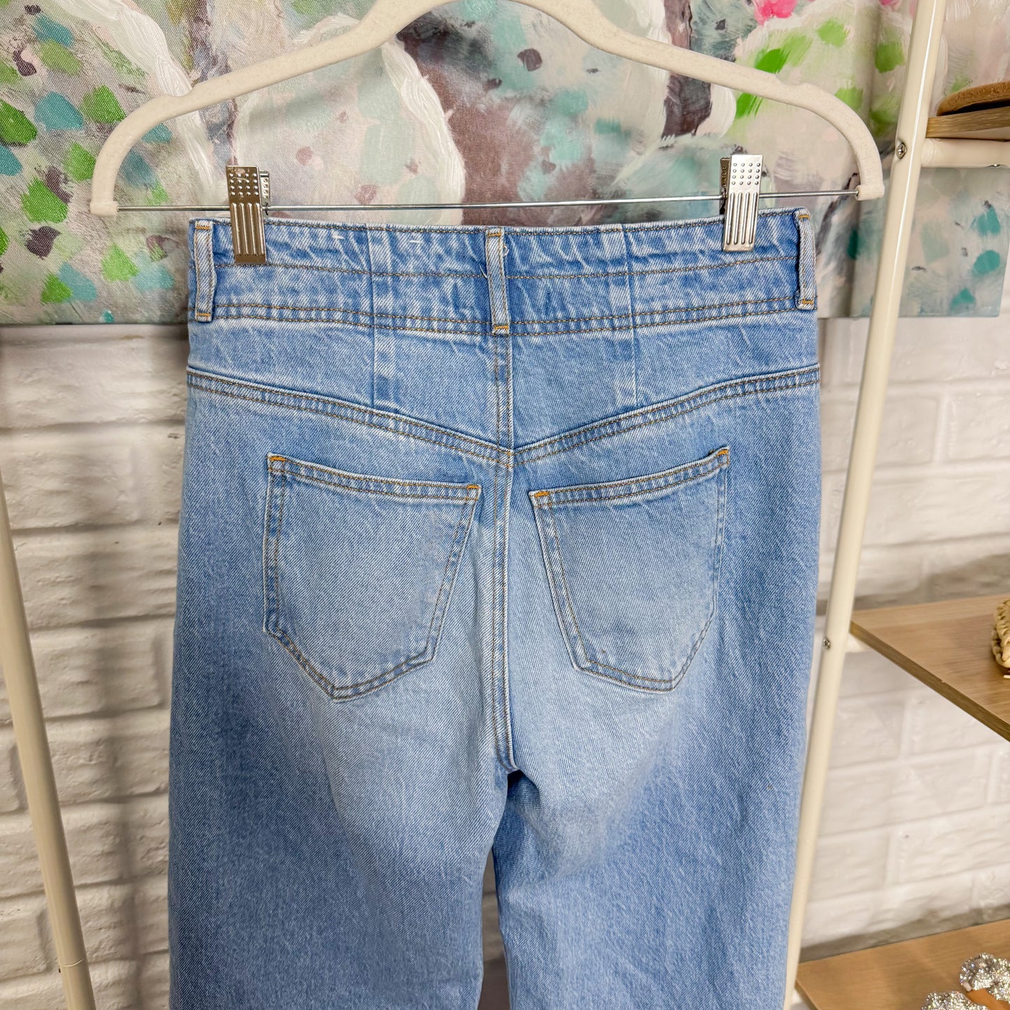 LOFT Seamed Wide Leg Jeans in Bright Authentic Indigo (25/0)