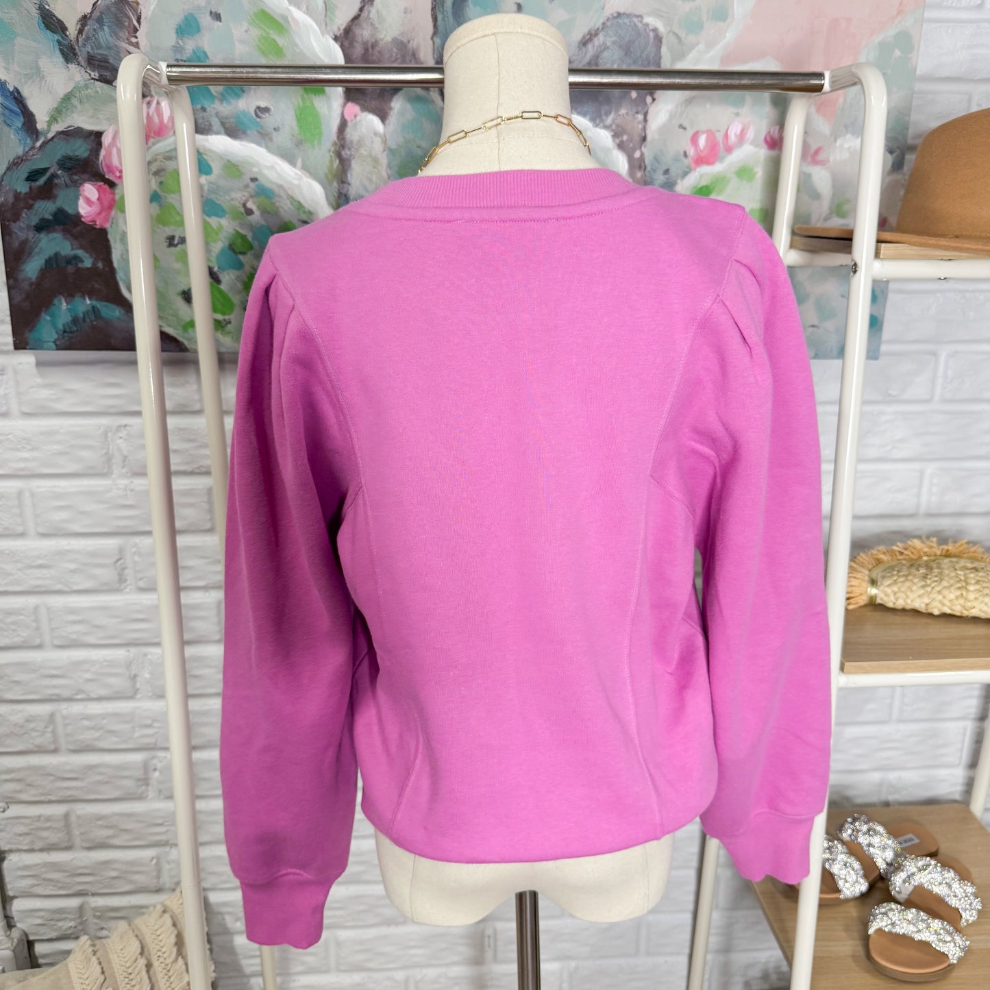 LOFT New Pleated Sleeve Sweatshirt (XS)