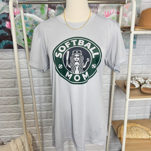 Softball Mom Starbucks Athletic Shirt (XL)