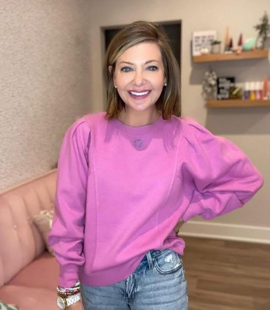 LOFT New Pleated Sleeve Sweatshirt (XS)