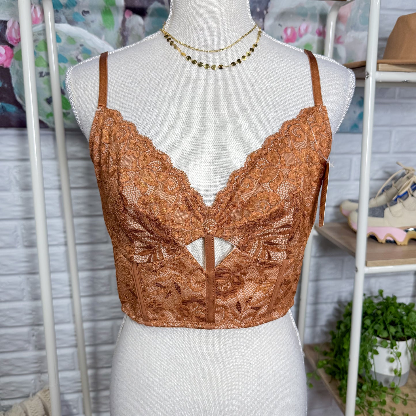 Popilush Brown Deep V Bustier Corset Bralette (multiple sizes available)