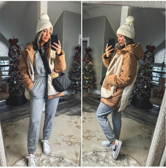 Orolay New Khaki Thickened Winter Down Sherpa Coat (XL)