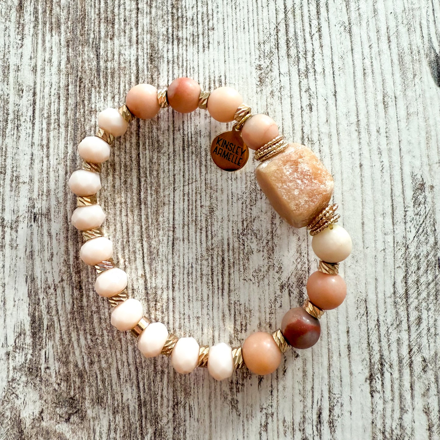 Kinsley Armelle Gold/Peach Three Bracelet Stack
