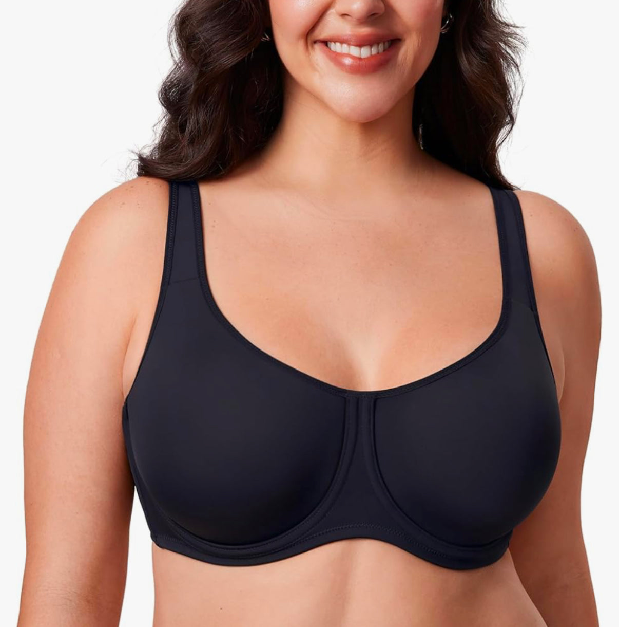 Delimira New Black Full Coverage Underwire Bra (34E)