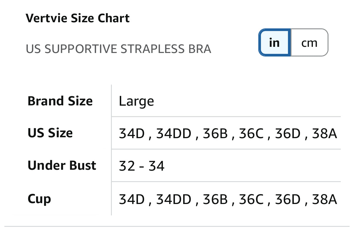 Vertvie New Brown Strapless Bra (L)