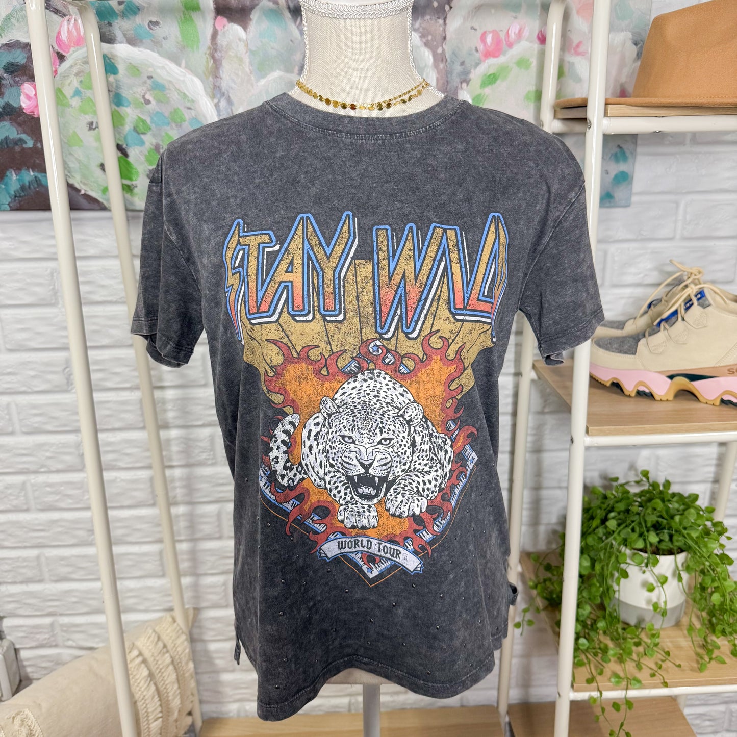 Maurice’s Stay Wild Leopard Graphic Tee (XS)