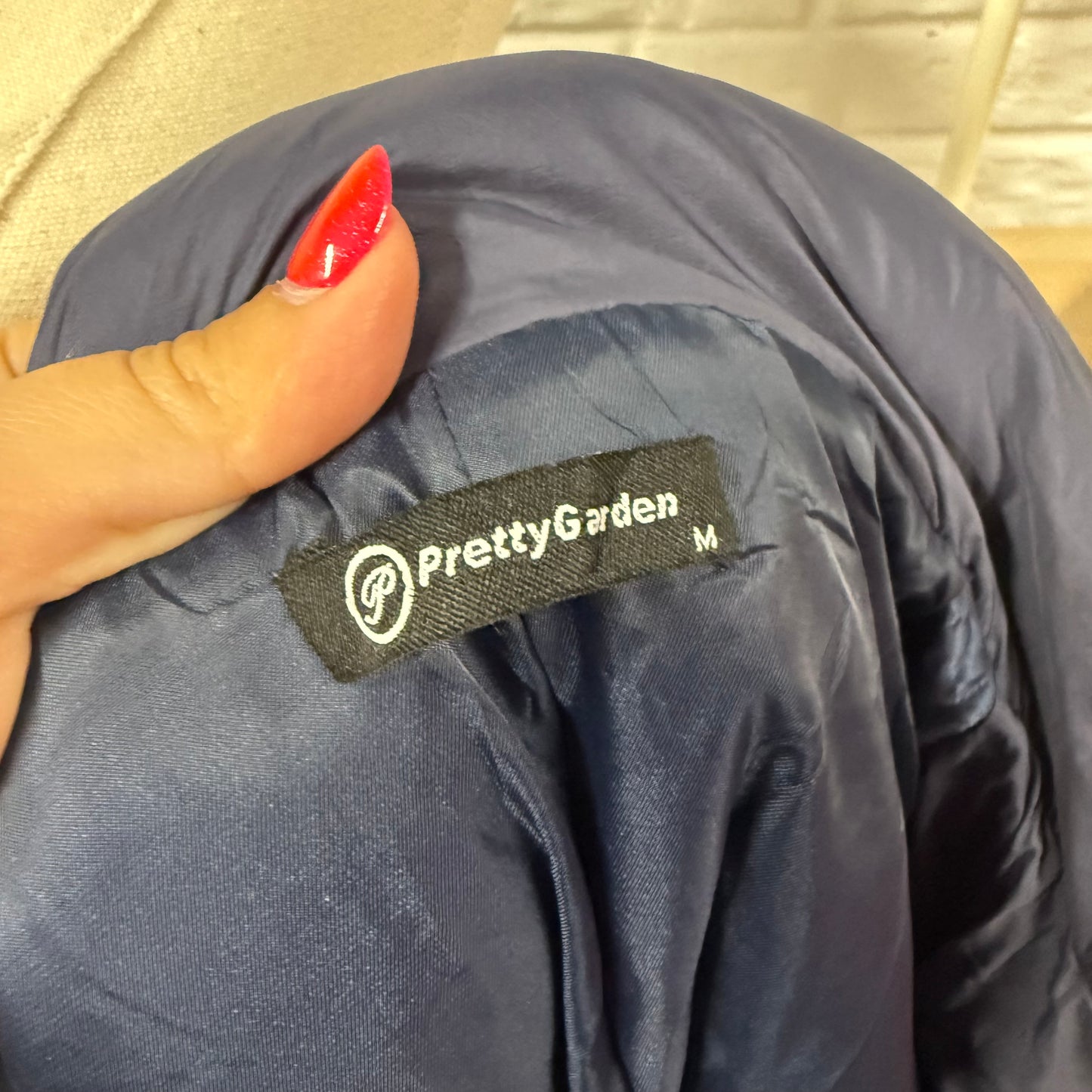 Prettygarden Navy Long Winter Puffer Coat (M)