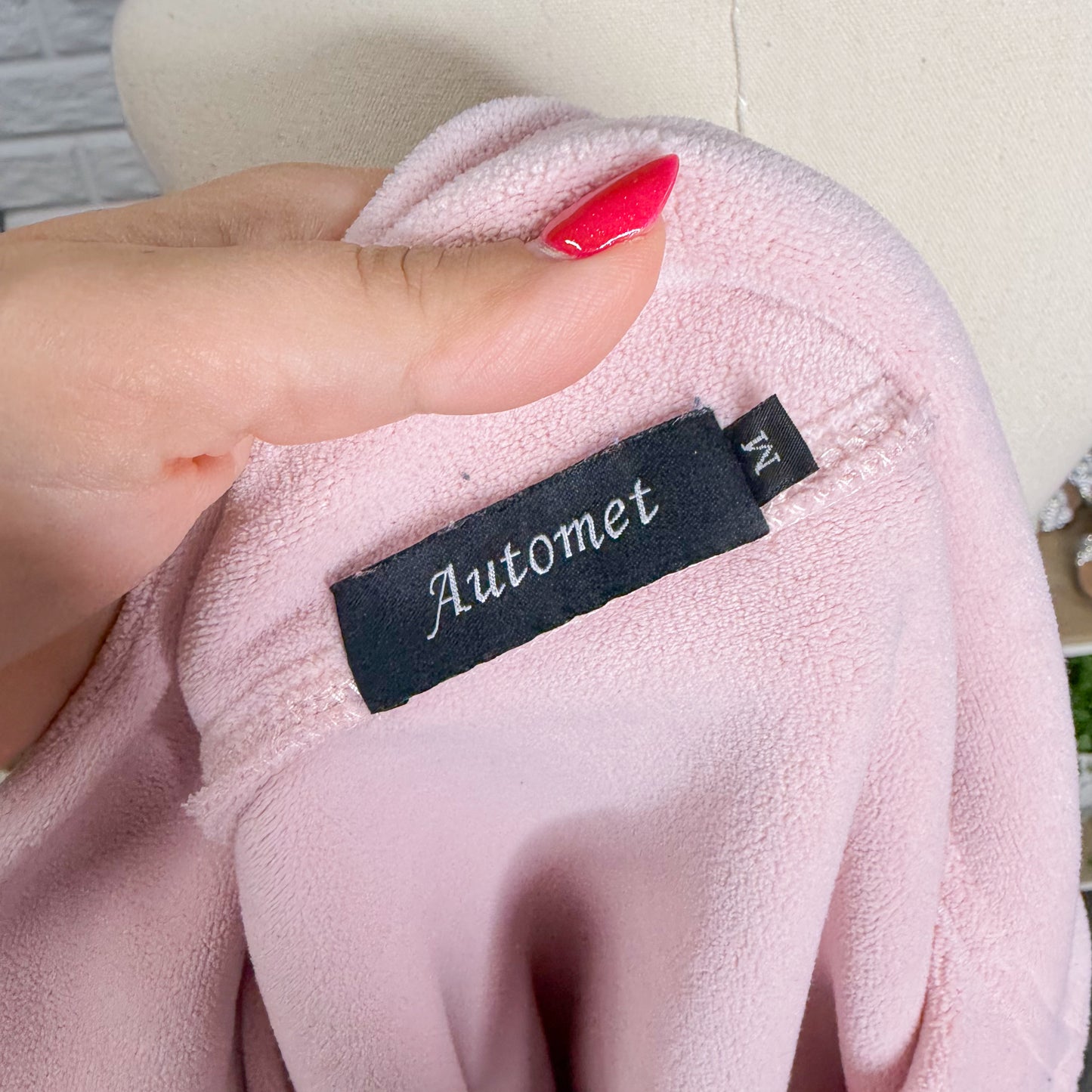 Automet Fleece Oversized Jacket in Pink (M)