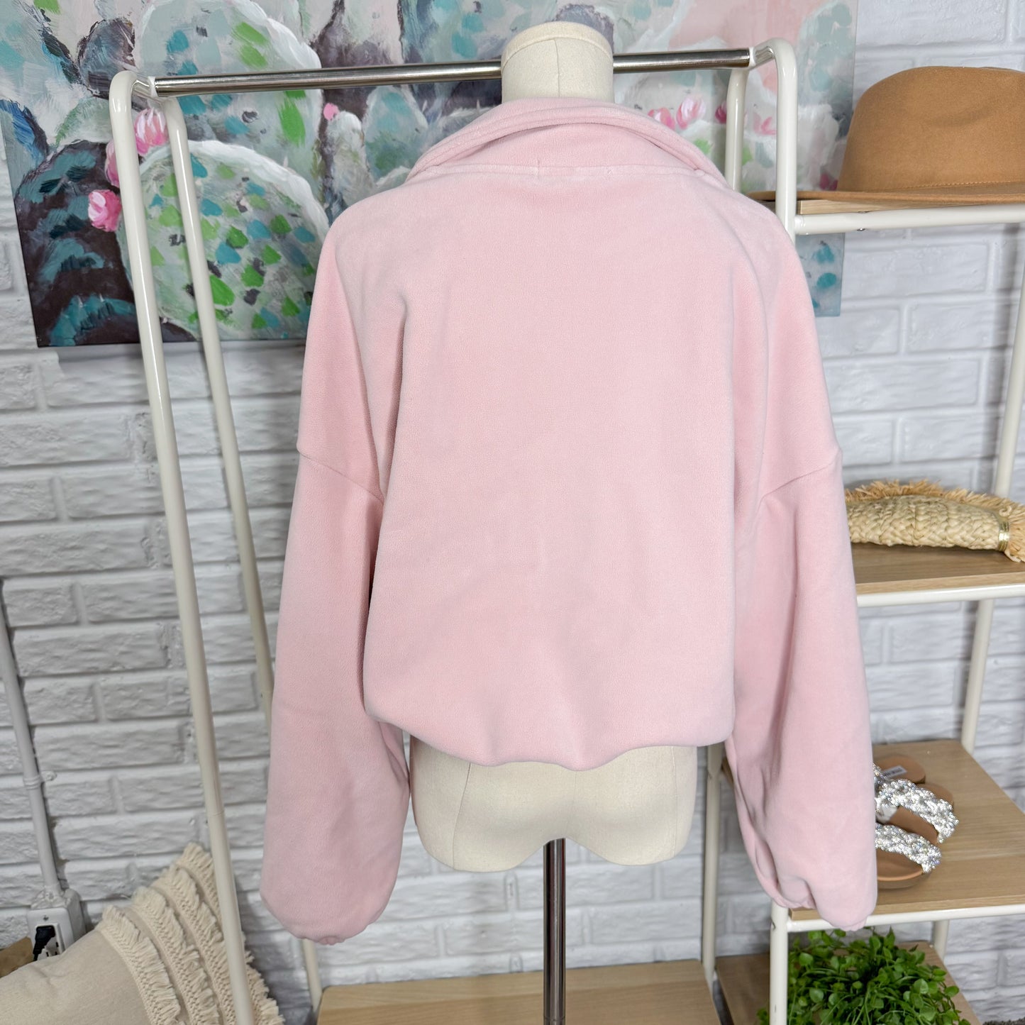 Automet Fleece Oversized Jacket in Pink (M)