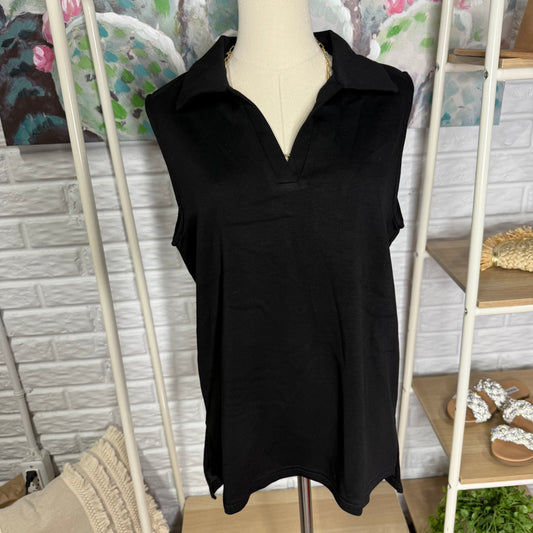 Glamaker New Black Sleeveless Top (M)