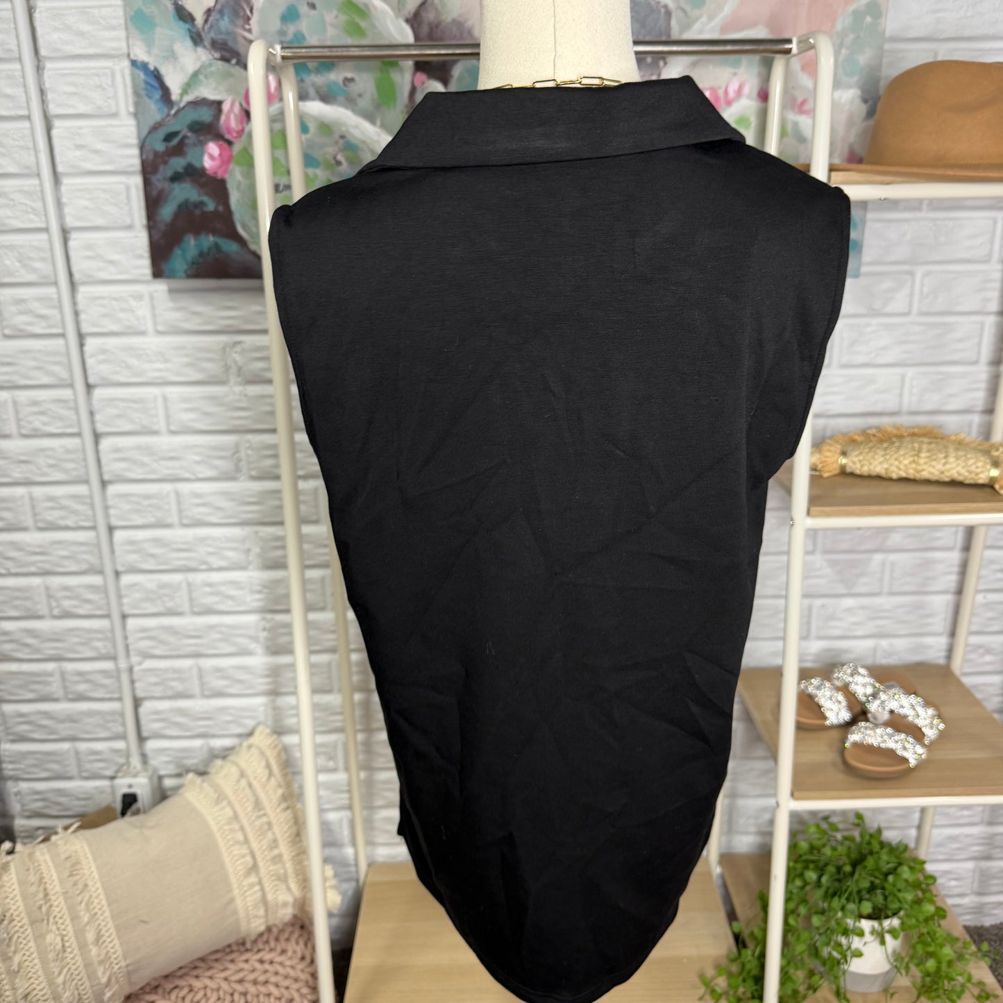 Glamaker New Black Sleeveless Top (M)