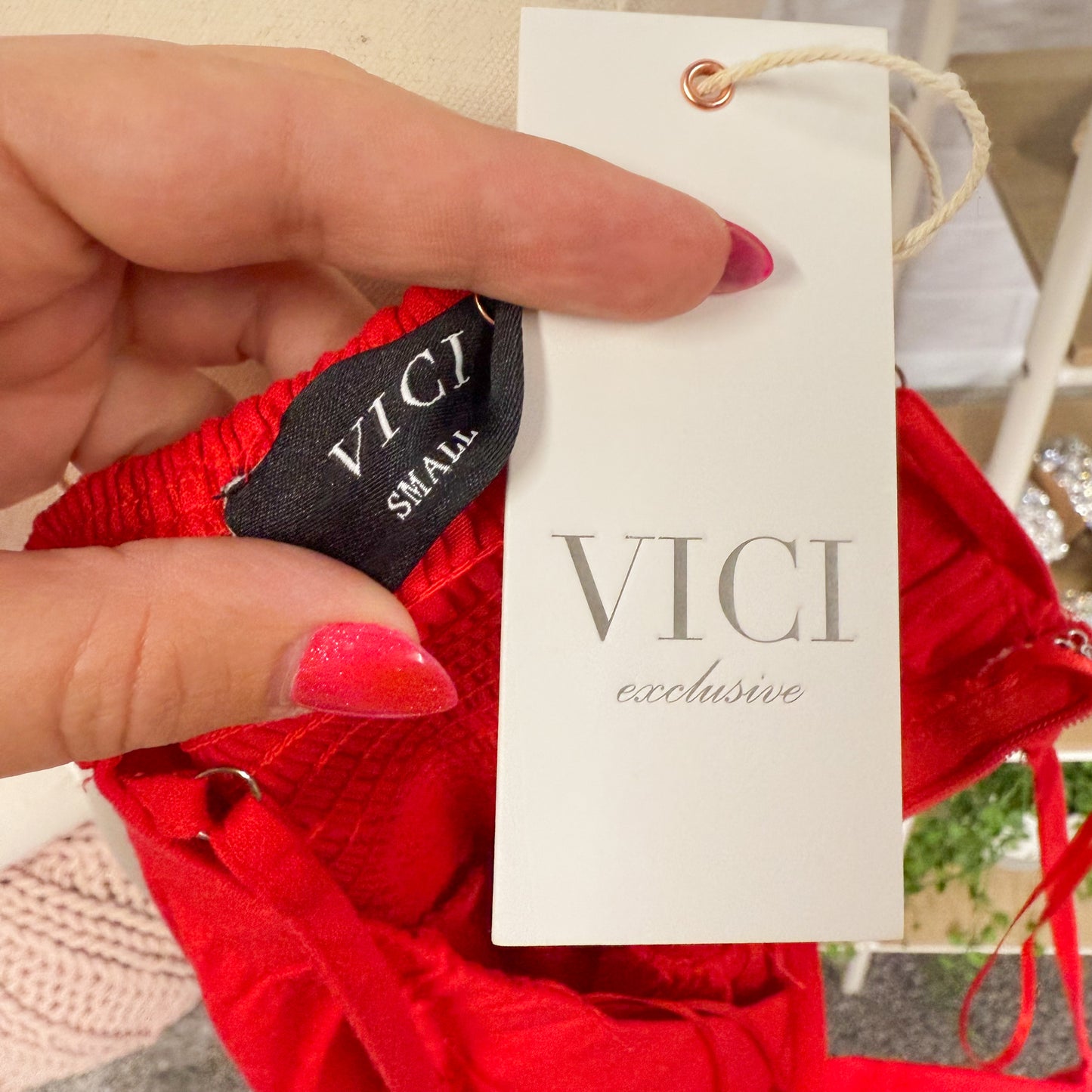 VICI New Eleanor A-Line Front Cutout Maxi Dress in Red (Small)