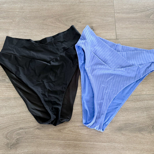 Aerie High Rise Crossover Band Bikini Bottom Bundle (L)